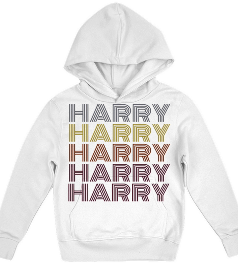 Graphic 365 First Name Harry Retro Pattern Vintage Kids Hoodie