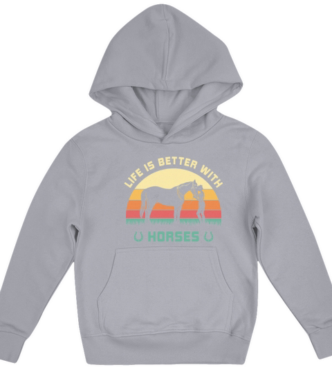 Life is better with horses Riding stable horseback Kids Hoodie