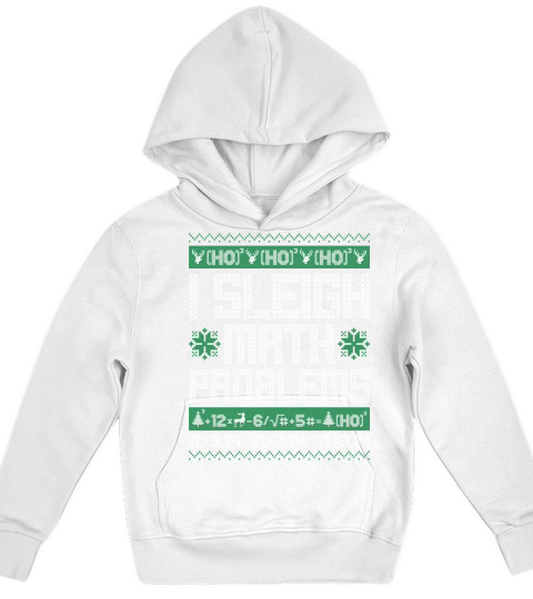 Math Teacher I Sleigh Math Ugly Christmas Sweater Kids Hoodie