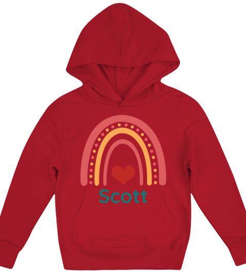 Scott Vintage Boho Rainbow Kids Hoodie