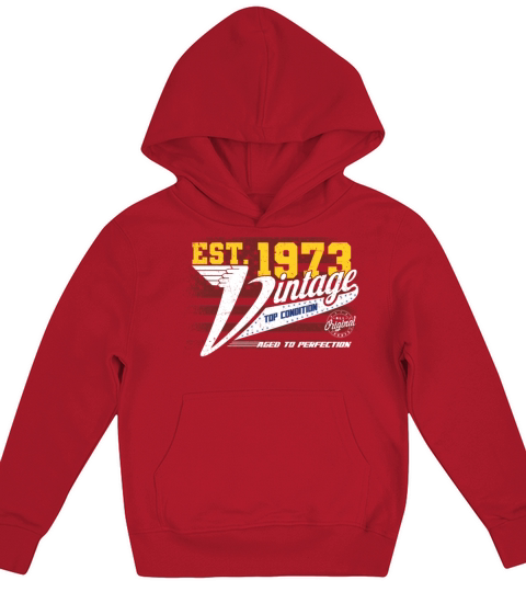 Vintage 1973 Year Of Birth 1973 US Flag Birthday Kids Hoodie