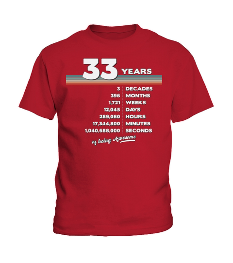 33rd Birthday Vintage 33 Years Old Retro 396 Kids T-Shirt