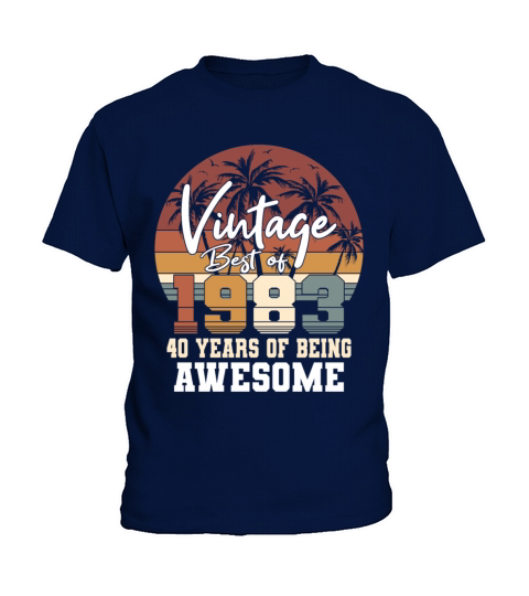 40th birthday vintage 1983 best of 1983 Kids T-Shirt