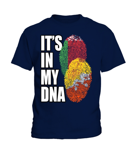 Bhutanese And Belarusian Mix Heritage DNA Flag Kids T-Shirt