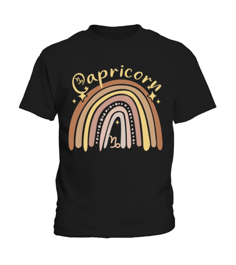 Capricorn Zodiac Bohemian Boho Rainbow 70s Vintage Kids T-Shirt