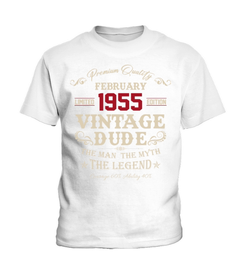 February 1955 Vintage Birthday Present Kids T-Shirt