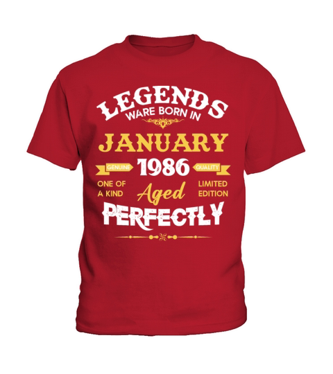 January 1986 Vintage Birthday Present Kids T-Shirt