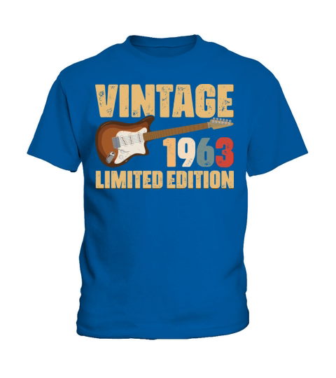 Vintage 1963 Limited Edition Guitar 59th Birthday Kids T-Shirt