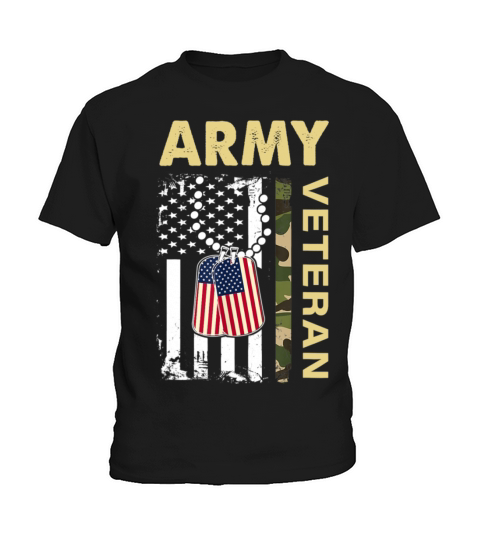 Vintage Army Veteran Day American Flag Women Men Kids T-Shirt