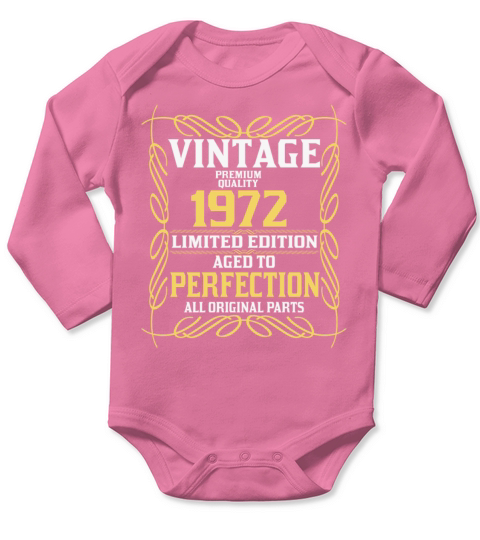 1972 Original vintage vintage retro birthday Long Sleeve Baby One-Piece