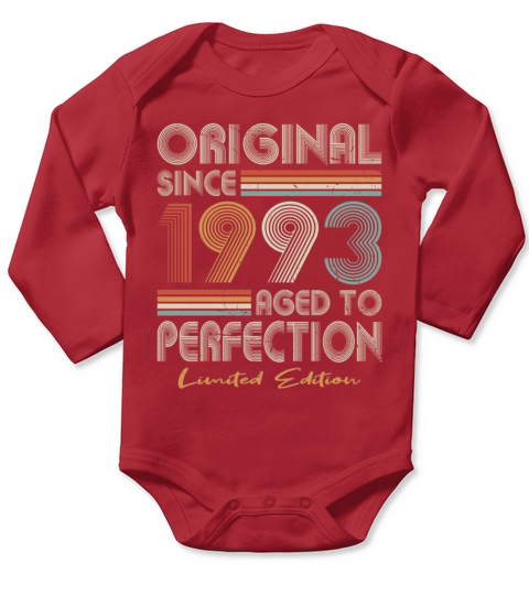 30th birthday vintage 1993 original since 1993 Long Sleeve Baby One-Piece