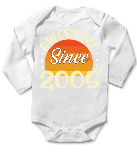 Awesome since 2005 birthday Long Sleeve Baby One-Piece