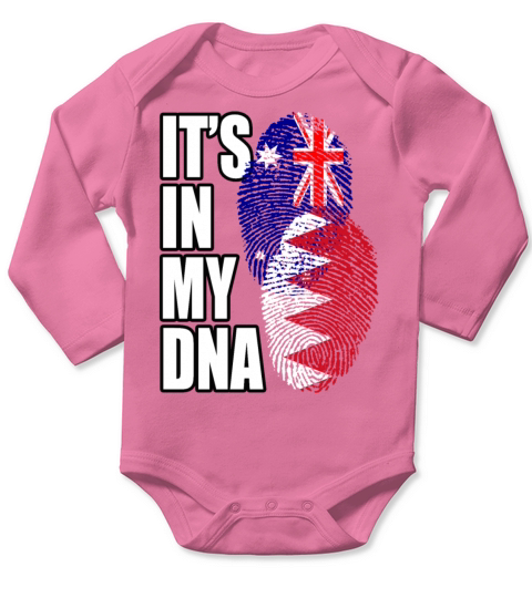 Bahraini And Australian Mix Heritage DNA Flag Long Sleeve Baby One-Piece