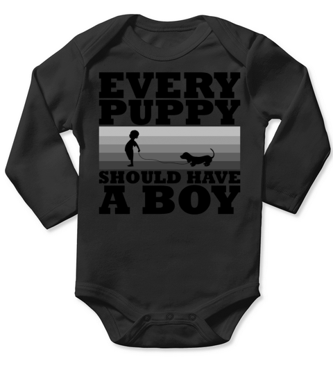 boy dog meme Long Sleeve Baby One-Piece