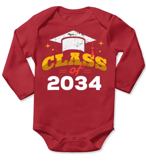 Class Of 2034 Funny Quote Pre-K Graduate Preschool Long Sleeve Baby One-Piece