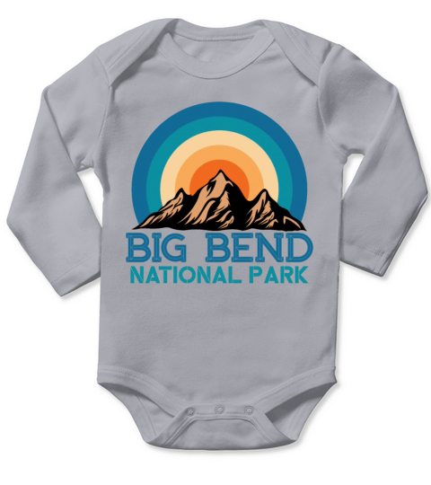 Cool Vintage Retro Big Bend National Park Mountain Long Sleeve Baby One-Piece