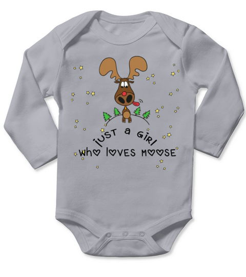 Funny Just A teacher Who Loves Moose Long Sleeve Baby One-Piece