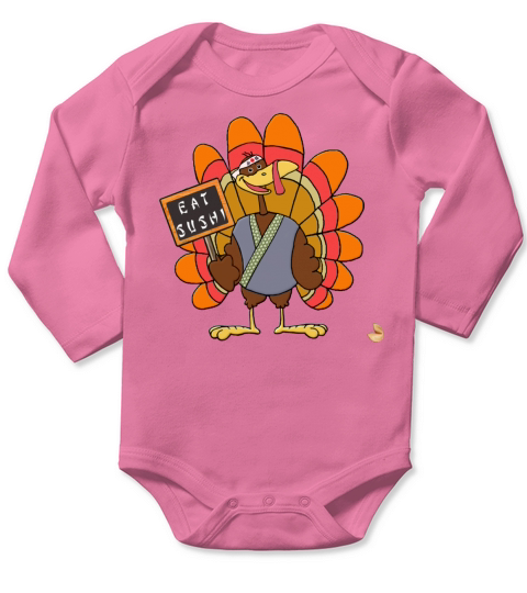 Funny Thanksgiving Long Sleeve Baby One-Piece