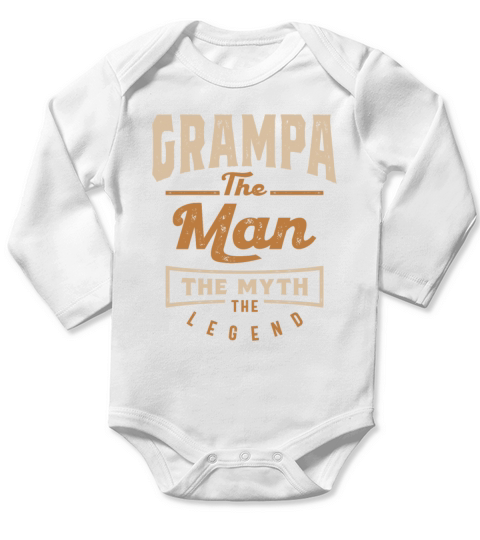 Grampa The Man The Myth The Legend Long Sleeve Baby One-Piece