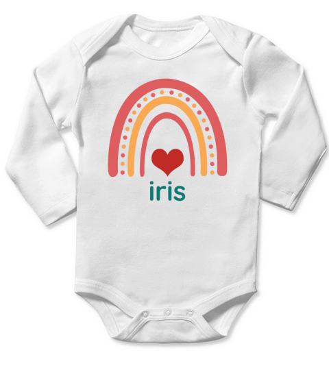 iris Vintage Boho Rainbow Long Sleeve Baby One-Piece