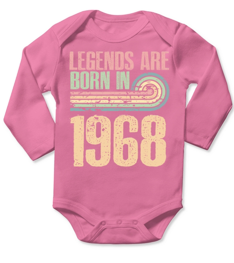 Legends Are Born In 1968 55 Years Old 55th Long Sleeve Baby One-Piece