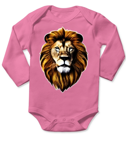 Lion Africa predator print head imprint with wild Long Sleeve Baby One-Piece