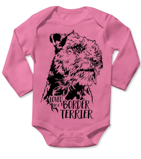 Loved by a Border Terrier dog mom Long Sleeve Baby One-Piece