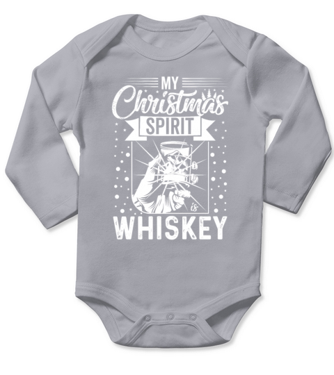 My Christmas Spirit is Whiskey Long Sleeve Baby One-Piece