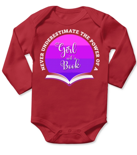 Never Underestimate The Power of A Girl With Book Long Sleeve Baby One-Piece