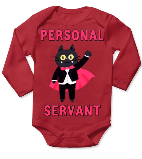 Personal Cat Servant Funny Cute Cat Servant Long Sleeve Baby One-Piece