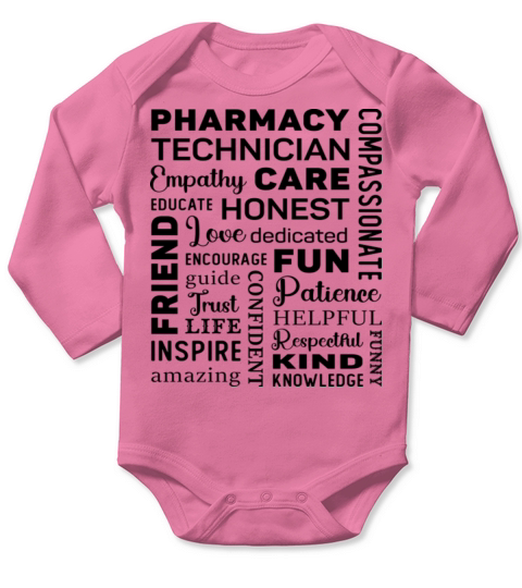 Pharmacy Technician Tech Medicine Pharmacist Long Sleeve Baby One-Piece