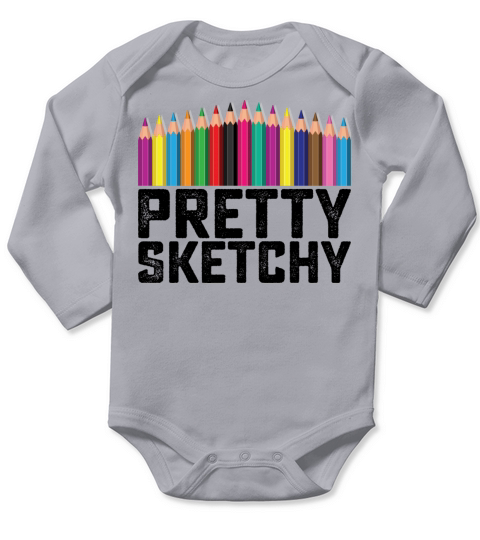 Pretty Sketchy Crayon Retro Vintage Long Sleeve Baby One-Piece