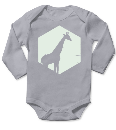 Retro 70s Giraffe Long Sleeve Baby One-Piece