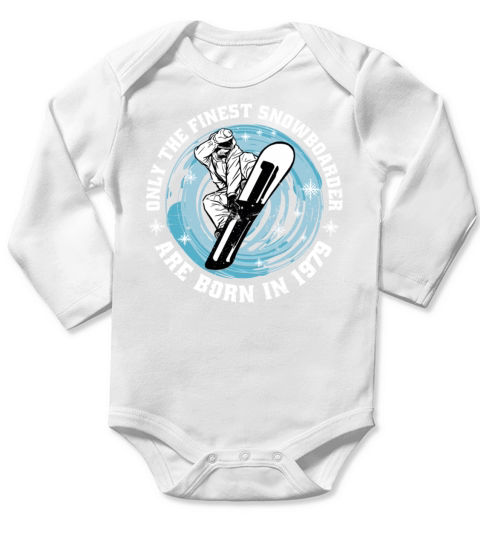 Snowboarder Vintage 1979 Birthday Snowboarding Long Sleeve Baby One-Piece