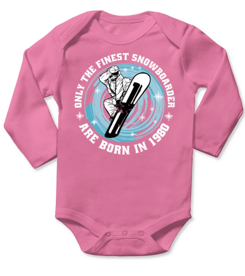 Snowboarder Vintage 1980 Birthday Snowboarding Long Sleeve Baby One-Piece