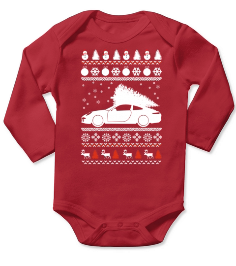 Sportscar ugly christmas Long Sleeve Baby One-Piece