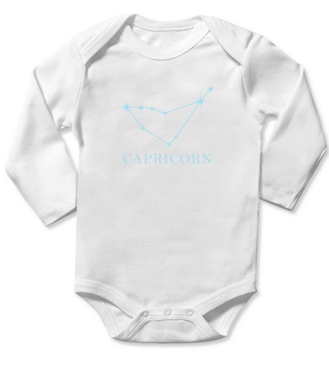 Star Constellation Zodiac Sign Capricorn Long Sleeve Baby One-Piece