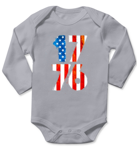 Vintage 1776 USA Flag 4th of July for American Long Sleeve Baby One-Piece