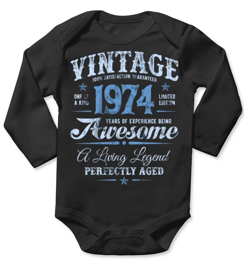 Vintage 1974 LegendS 46Th Birthday Experience P2 Long Sleeve Baby One-Piece