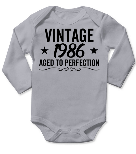 Vintage 1986 Aged To Perfection Long Sleeve Baby One-Piece