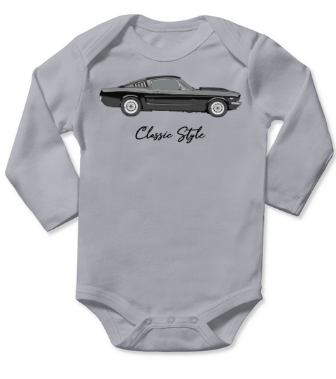 Vintage Car - "Classic Style" dark Long Sleeve Baby One-Piece