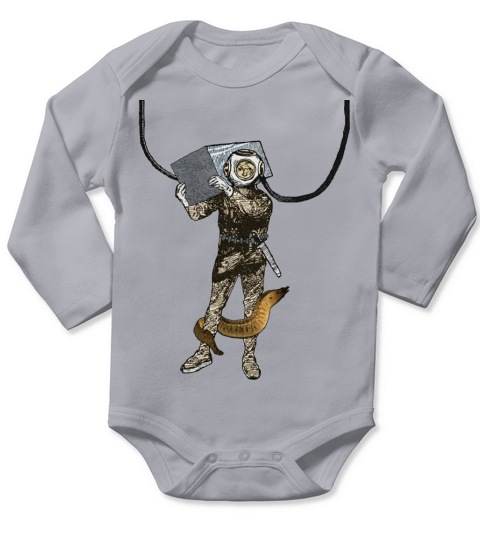 Vintage Salvage Helmet Diver with an Eel URM Long Sleeve Baby One-Piece