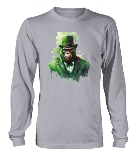 Badass Gangster Gorilla St Patricks Day Long sleeved Unisex