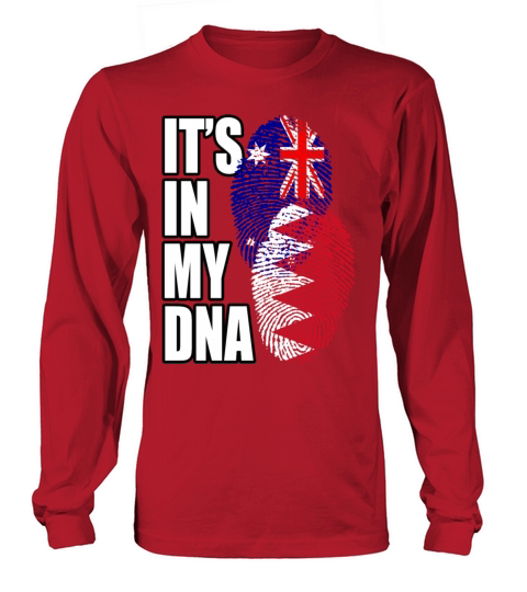 Bahraini And Australian Mix Heritage DNA Flag Long sleeved Unisex