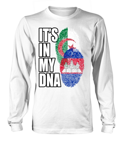 Cambodian And Algerian Mix Heritage DNA Flag Long sleeved Unisex
