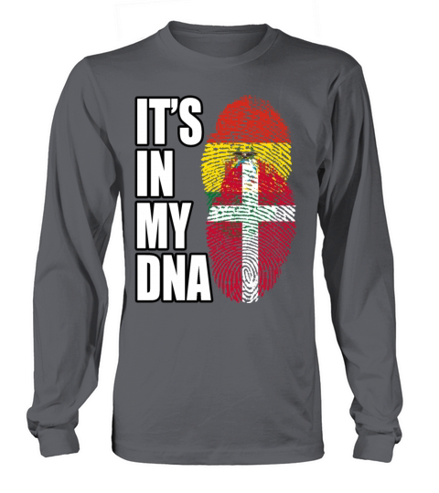 Danish And Bolivian Mix Heritage DNA Flag Long sleeved Unisex