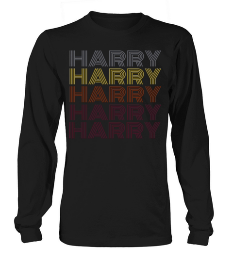 Graphic 365 First Name Harry Retro Pattern Vintage Long sleeved Unisex