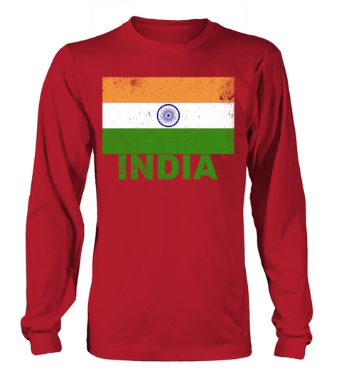 India Flag Vintage Indian Nationality Origin Trave Long sleeved Unisex