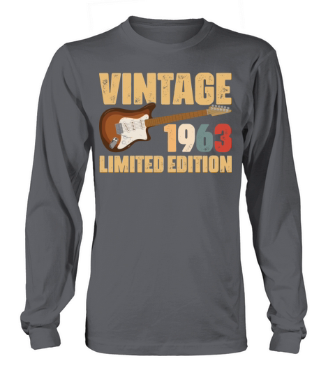 Vintage 1963 Limited Edition Guitar 59th Birthday Long sleeved Unisex