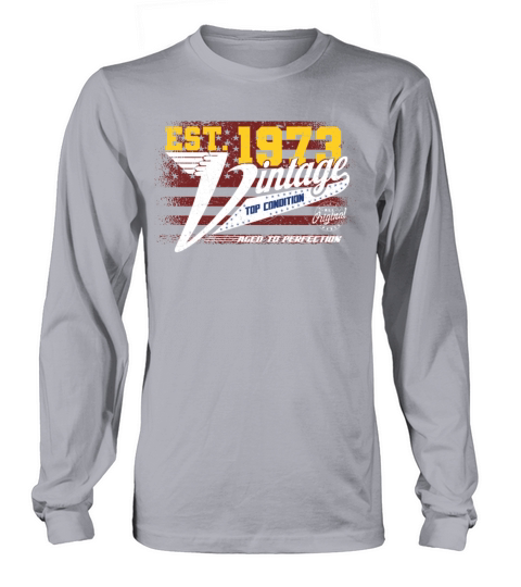 Vintage 1973 Year Of Birth 1973 US Flag Birthday Long sleeved Unisex